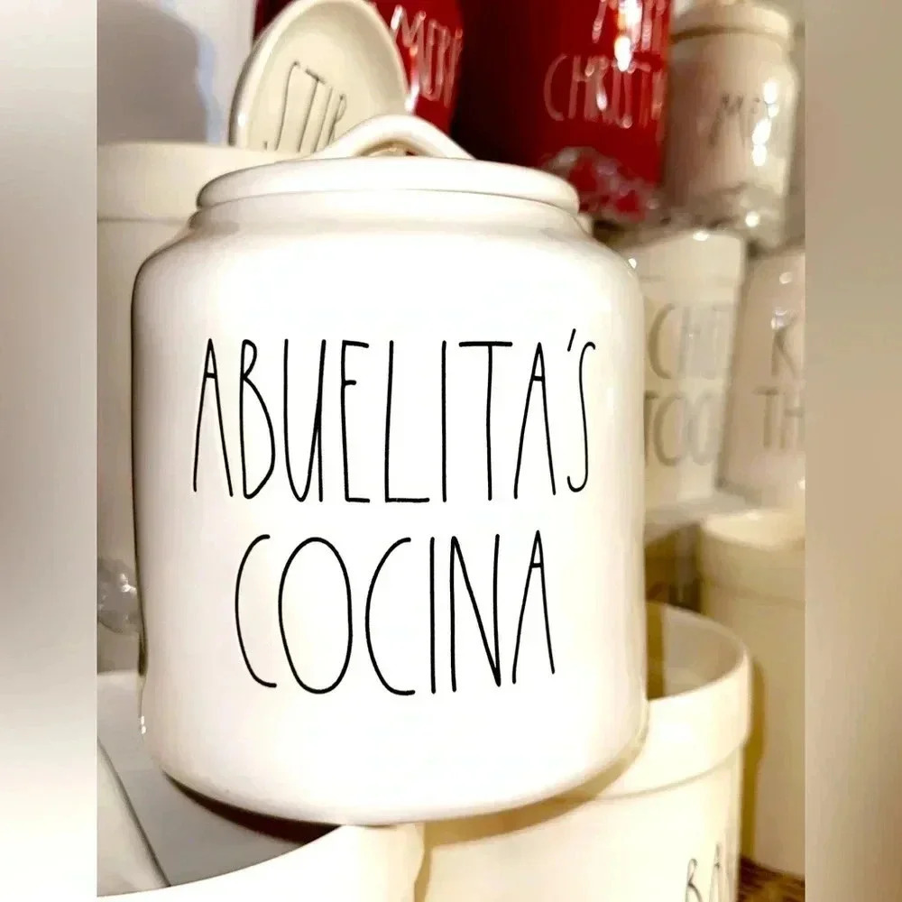 ‘Abuelita’s Cocina’ Canister & Lid Rae Dunn Artisan Collection Magenta HTF sale